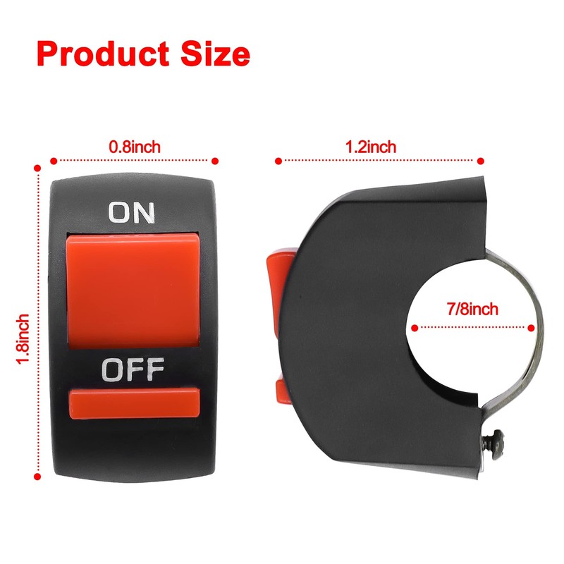 HISports Motorcycle Handlebar Switch 7/8 Inch Motorcycle Handlebar Toggle Switch