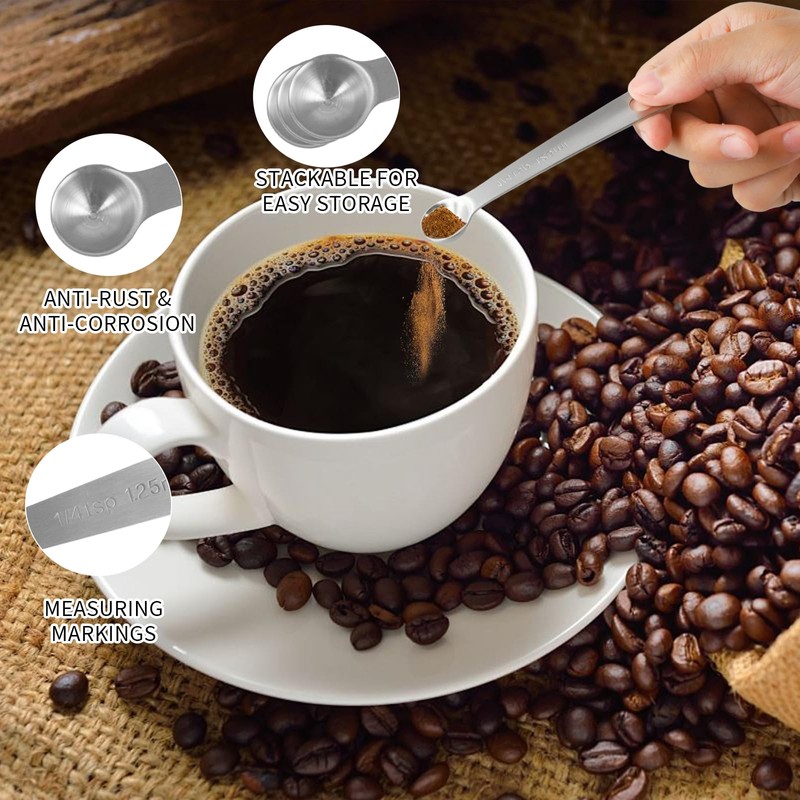 6 Pcs of Teaspoon Measuring Spoons, Stainless Steel Table Spoons