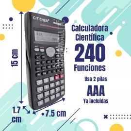 Grupo Carnavallia Calculadora Cientifica Escolar 240 Funciones 12 Digitos Pila