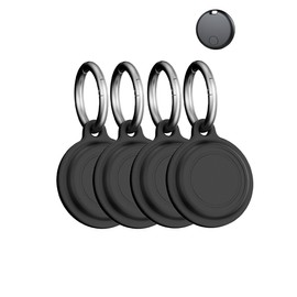 Case for aowoka Tracker Air Tag. Superior Silicone Build, Shockproof & Anti - Slip. Fits Widely, Protects Against Scratches. Precise Cutouts Ensure Full Functionality.Black(4 Pack).