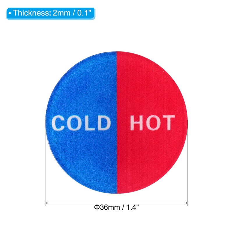 PATIKIL Self Stick Cold/Hot Water Label, 4 Pack Acrylic Round