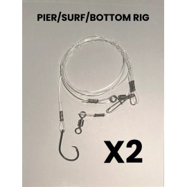 Lowcountry Riggin 2 Pcs. Big Drum Rig Surf Fishing Striped Bass Shark Catfish 8/0 Reddrum