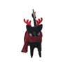 GALLERIE II Black Cat Reindeer Figurine Red