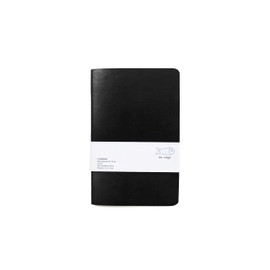 Cuaderno A5 tapa blanda de piel sintética, para sketchbook, bullet journal, dibujar, escribir, notas, diario. Cosido. HECHO A MANO. (Negro, Rayas)    