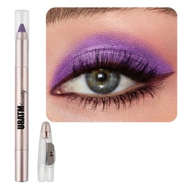 Qeetvia Purple Eyeshadow Stick Makeup, Cream Shimmer Eye Shadow Pencil Make up, Waterproof Hypoallergenic Long Lasting Eyeliner, Glitter Primer Palette Smooth Crayon