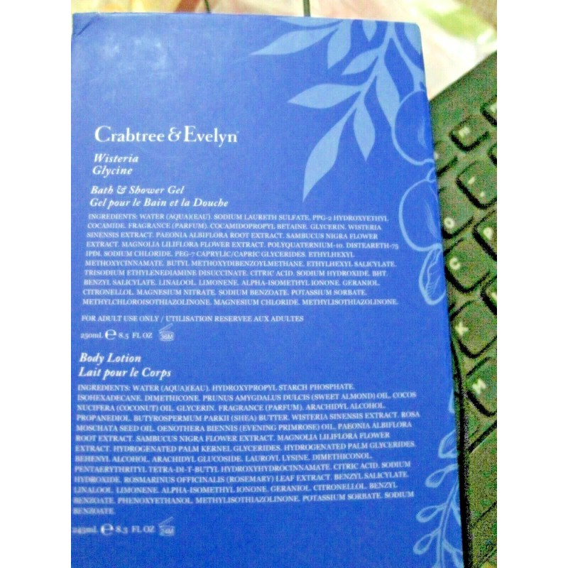 Crabtree & Evelyn WISTERIA Shower Gel & Body Lotion NEW