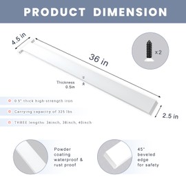 Hidden Island Countertop Support Bracket 2 Pack White 36 Inch Heavy Duty Granite Countertop Bracket Iron Island Support Brackets for Granite Quartz Wood