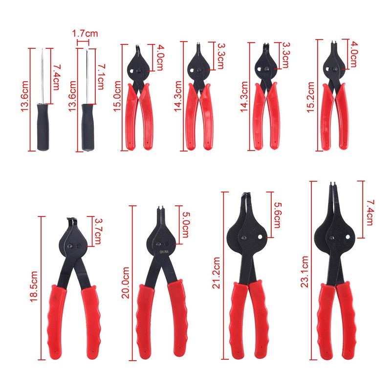 8milelake 10pcs Snap Ring Plier Set, Internal & External Circlip