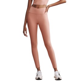 Rhone Women's Leggings with Pocket - Ripple 7/8 Workout Leggings for Women - Ultrasoft Yoga Pants - Breathable, RippleKnit Fabric - Cameo Pink - M