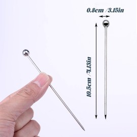 Stainless Steel Cocktail Picks, Cocktail Sticks, Reusable Cocktail Finger Food Sticks, Martini Picks, Fruit Sticks, Cocktail Picks, Reusable Cocktail Picks, Pack of 16
