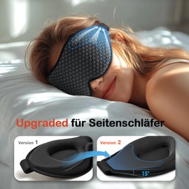 INNELO 3D Sleep Mask for Men Women, 2025 Pages Improved Eye Mask for Side Sleepers, 100% Light Blocking Ergonomic Sleeping Glasses, with Comfortable Pressureless Eye Sockets for Travel, Grey