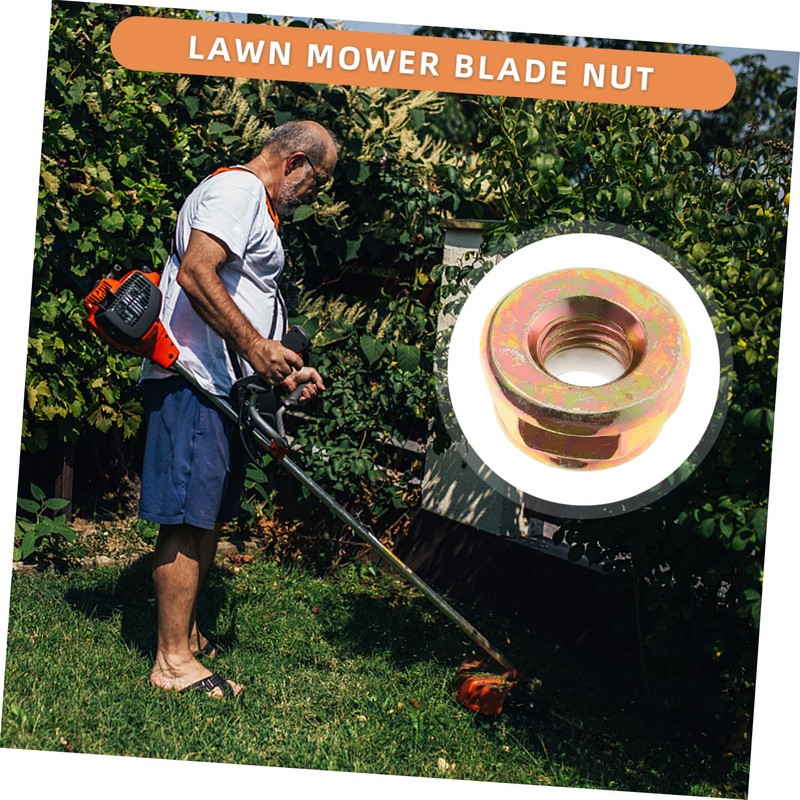 Levemolo 10pcs Lawn Mower Blade Nut Durable Reverse Thread Design