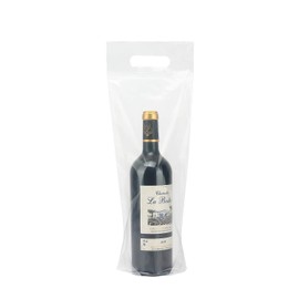 Wine Bottle Doggy Bag – 200 Pieces Per Pack : Carryout Adhesive Seal Tamper Proof Travel Bags for Restaurants, Bars, and Dinner Parties (Clear)