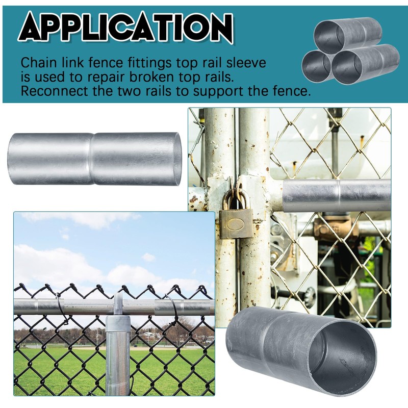 Tandefio 8 PCS Top Rail Sleeve Galvanized Steel Chain Link