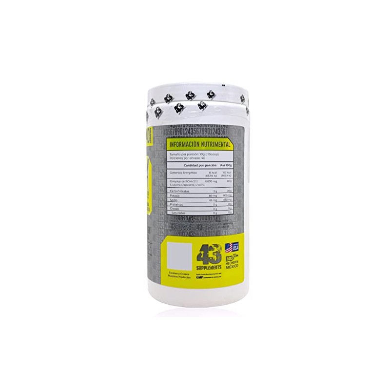 Aminoácidos BCAAs Piña Mango 400 Grs 40 Servicios 43 Supplements