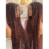 BOHO Knotless Braided wig - braids: Burgundy knotless boho braids,