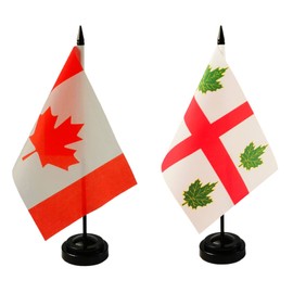Anglican Church flag of Canad, Anglican Table Flag, 8 x 5 Inches Deluxe Anglican Church flag Desk Flag Set - Miniature Stick Flag with Flag Stand
