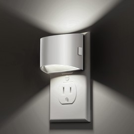 L LOHAS LED Night Lights Plug into Wall, Dimmable Night Light with 3 Level Brightness, 5000K Daylight White, 2 Pack, White Housing