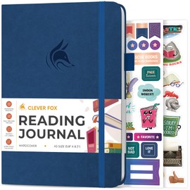 Clever Fox Reading Journal – Guided Book Review Log with Reading Tracker – Gift Book Accessories for Reading Lover – Book Tracking Journal for Kids & Adults – A5 Size, 5.8”x8.3” (Blue)