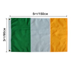 Ireland Flag 3x5Ft- Irish National Flag Sewn Stripes Premium Irish Flags Outdoors Indoors 210D Heavy Duty Oxford Flag With Brass Grommmets