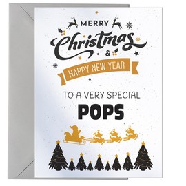 Merry Christmas Card To A Very Special Pops - Xmas Card & Envelope