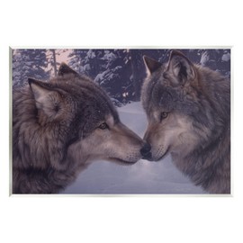 Stupell Industries Wolves Touching Noses Nature Wall Plaque Art, Design by Daniel Smith