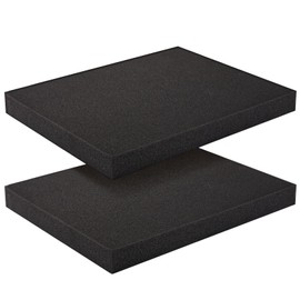 Okuna Outpost 2-Pack Packing Foam Sheets - 16x12x1.5 Customizable Polyurethane Insert Pads for Tool Case Cushioning, Crafts (Black)