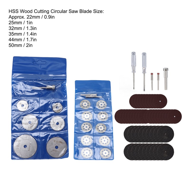 Cutting Wheel Set HSS Circular Saw Blades Resin Discs Screwdrivers