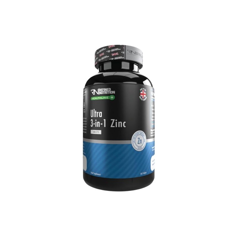Refined Nutrition Ultra 3-in-1 Zinc Tablets, 25mg, 365 Supply