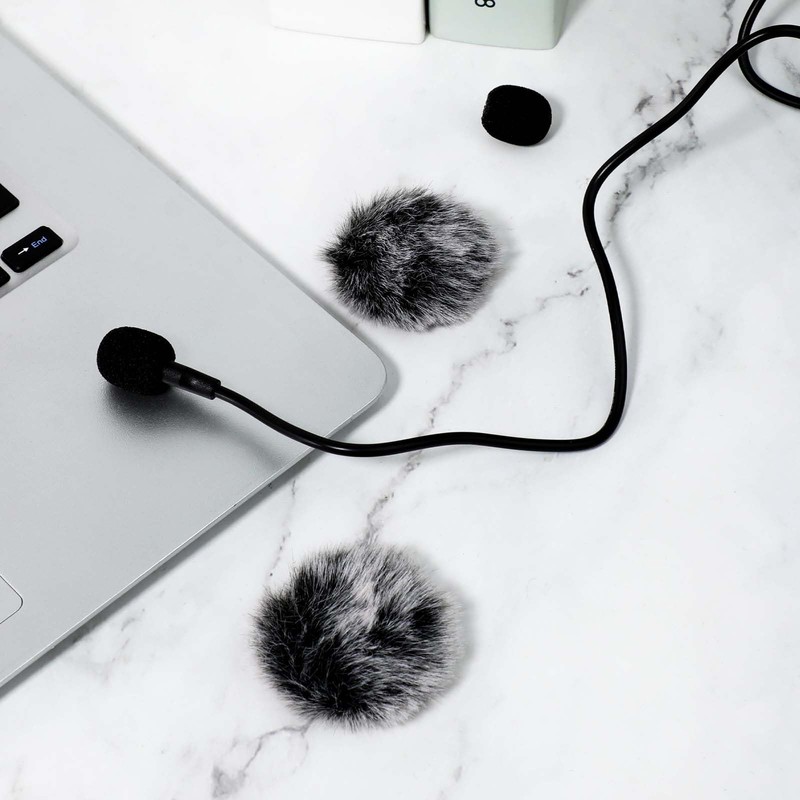 Microphone Cover Furry Windscreen & Foam Cover Set for Lavalier