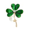 Holibanna Irish Shamrock Clover Leaf Brooch Rhinestone Crystal Brooch Clover