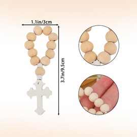 Mikovivi Christian Cross Beaded Bracelet, Religious Rosary Bracelet with Cross Pendant Rosary Crucifix Faith Jewelry for Women Men