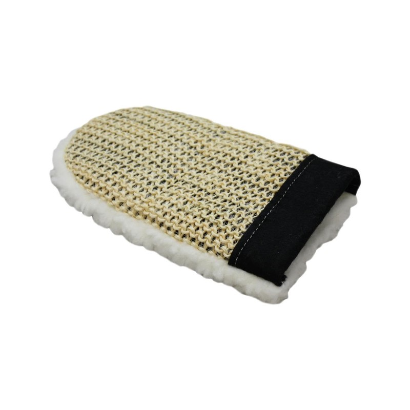 Roma Mitt Grooming Sisal With Fleece Back Natural