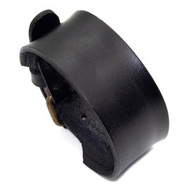 Pitmmord Punk Rock Adjustable Belt Buckle Bracelet Faux Leather Arm Band Cuff Bracelet(Black)