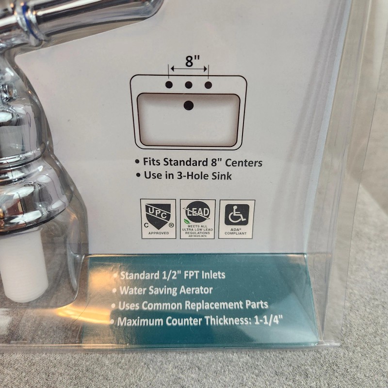 Aqua Plumb Chrome Finish Non Metallic Kitchen Faucet Dual Handle