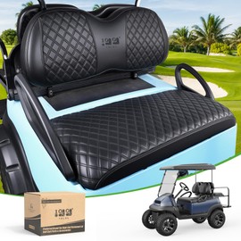 10L0L Golf Cart Seat Covers for Club Car Precedent,Diamond Pattern,Vinyl Leather with Adjustable Straps and Retractable Buckle, No Stapler Needed