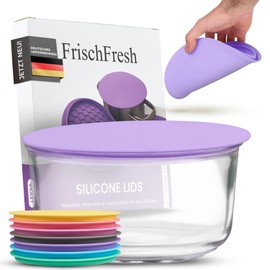 FrischFresh - Lid | Fresh Lid for Pots, Bowls, Pans | Diameter 20 cm Purple | Air- and Light-Proof [Space-Saving] Long Durability | Food Protection, Coasters | Cooking, Camping, Office