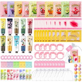 110PCS Spa Party Supplies for Girls,Spa Skincare Favors Include Lip Balm,Lip Mask,Foot Bath Bombs,Face Masks,Bulk Gifts Birthday Galentines Gifts,Sleepover Party Supplies for Girls Teens Women