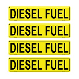 Haobase 4 Pcs Diesel Fuel Sign Sticker - 21.5 cm x 5 cm - Self Adhesive Vinyl