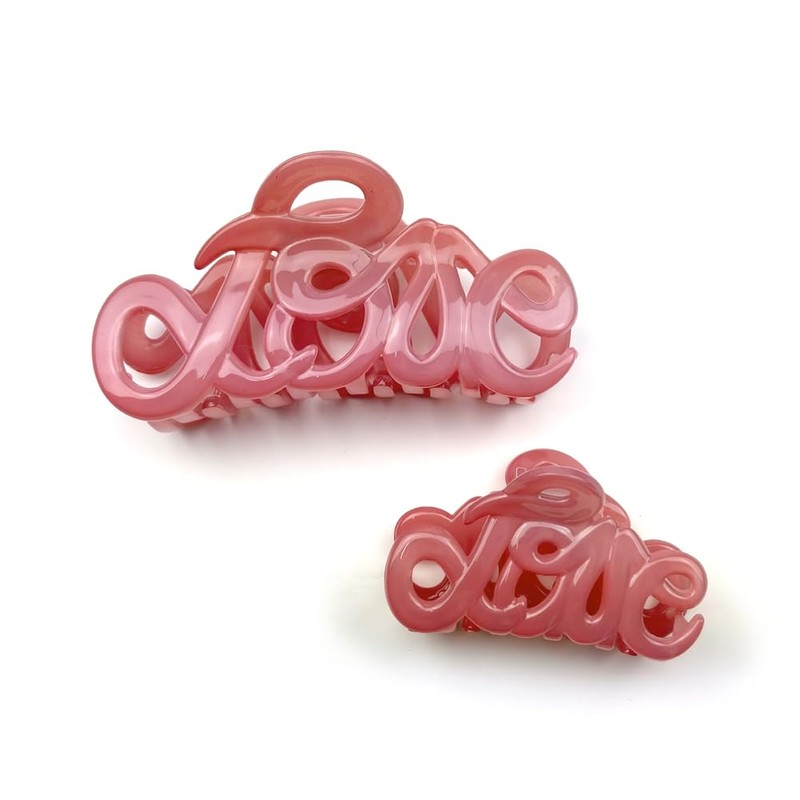 Haarspange "Love", 8,5 cm, Rosa