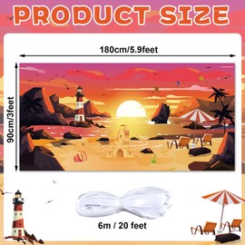 VBS 2025 Breaker Rock Beach Backdrop Decorations Lighthouse Background Sign Rocky Beaches Banner Sunday School Photo Background for Summer Camp Back to Schools Vocation Party Indoor Outdoor Supplies