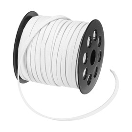 PATIKIL Flat Suede Leather Lace, 5mm x 50 Yard Faux Suede Leather Cord DIY Supplies for Necklace Bracelet Beading Jewelry Making Tassels Art Crafts, White