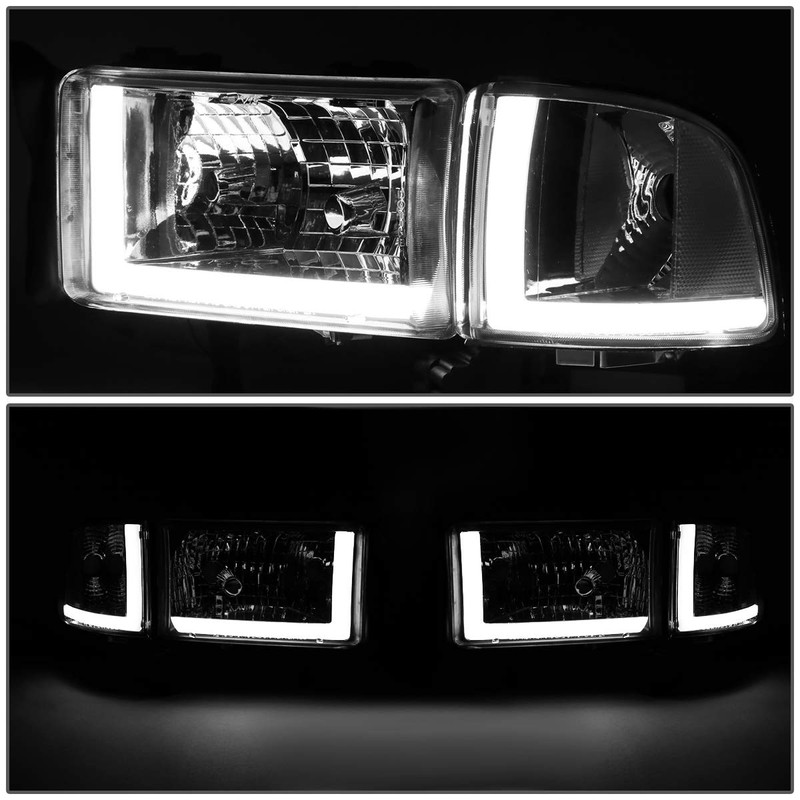 Auto Dynasty LED DRL Chrome Clear Side Headlight+Corner Lamps+Tool Kit