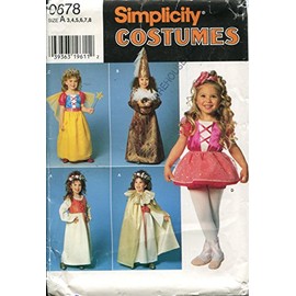 Simplicity Pattern 0678 / 7378 Girls' Costumes, Size A (3-4-5-6-7-8)