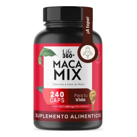 Maca Mix Life360+ 240 Cápsulas Mezcla de Maca Negra Maca Amarilla y Maca Roja Sin sabor