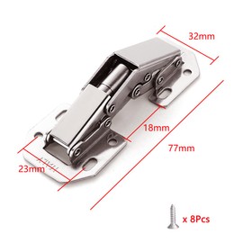 YFFSFDC Stainless Steel Sliding Hinge Cabinet Hinge Repair Fixing Hardware Door Window Furniture Hinge Easy Installation 6 Pack (48 Screws Included)
