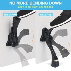 Black Kick Down Door Stoppers for Bottom of Door, Heavy Duty Kickdown Door Stop, Adjustable Door Stoppers, One Touch Kick Down Stopper (4 Inch x 1 Pack)