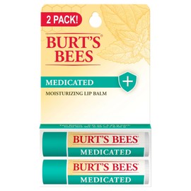 Burt's Bees Bálsamo labial medicado, con aceite de eucalipto y mentol, sin tinte, cuidado de labios de origen natural, 2 tubos, 0.15 onzas.