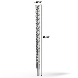 CSOOM SDS Plus Rotary Hammer Drill Bit 3/4"x18.11", Professional Concrete Drill Bit for Concrete, Brick, Stone and Cement Walls