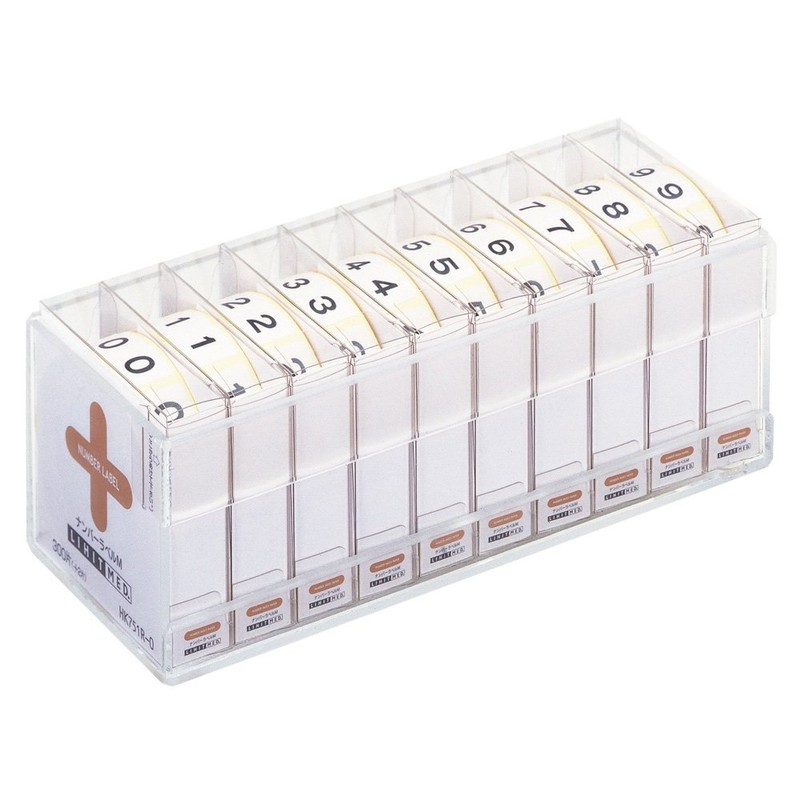 Lihit Lab HK751R-6 Number Labels, Roll Type, 300 Pieces